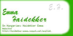 emma haidekker business card